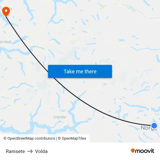 Ranisete to Volda map