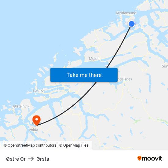 Østre Or to Ørsta map