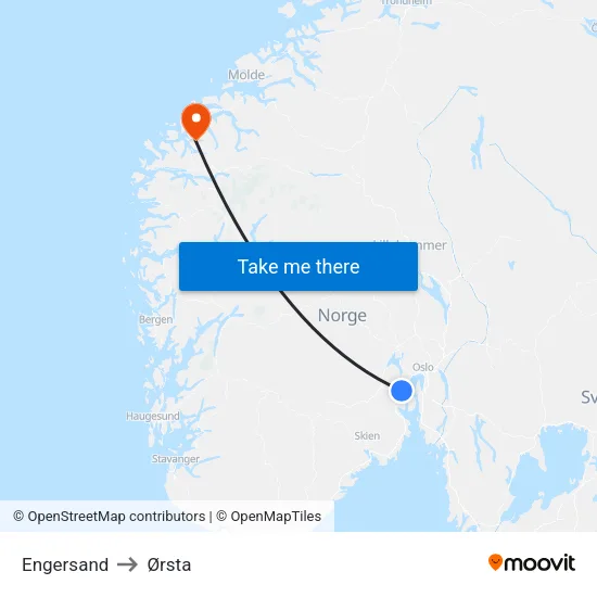 Engersand to Ørsta map