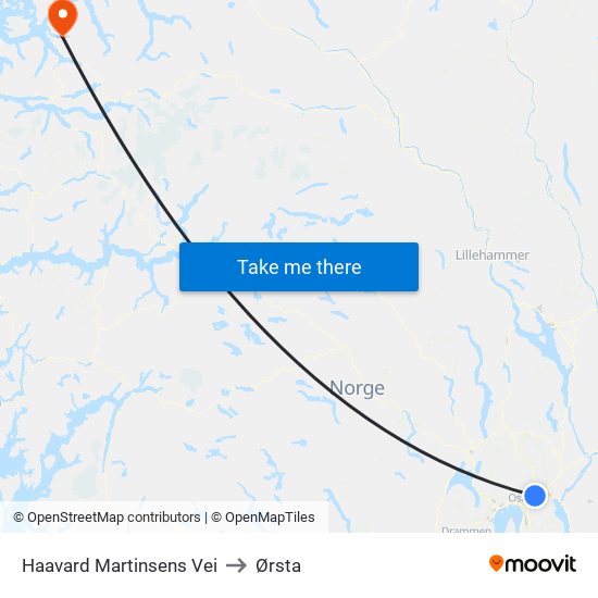 Haavard Martinsens Vei to Ørsta map