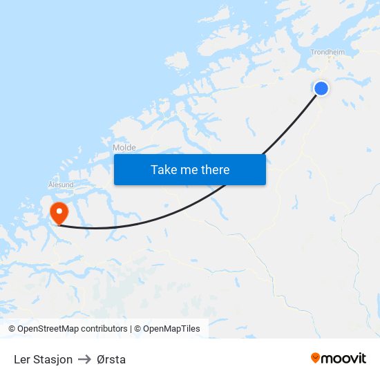 Ler Stasjon to Ørsta map