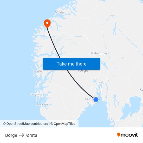 Borge to Ørsta map