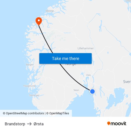 Brandstorp to Ørsta map