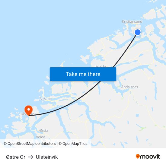 Østre Or to Ulsteinvik map