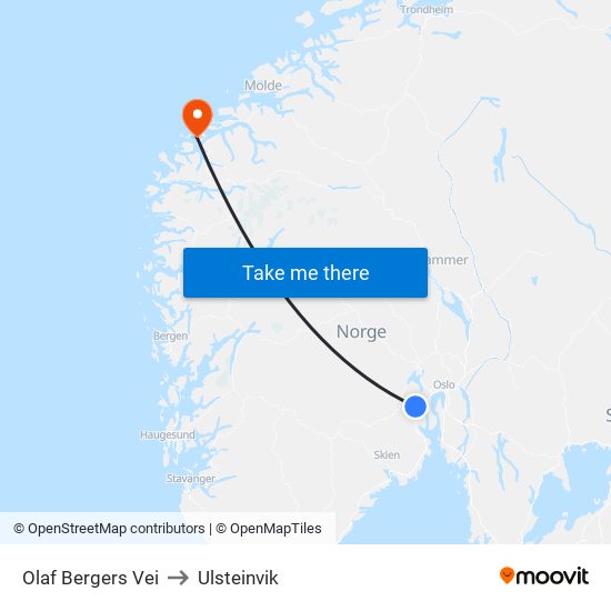 Olaf Bergers Vei to Ulsteinvik map