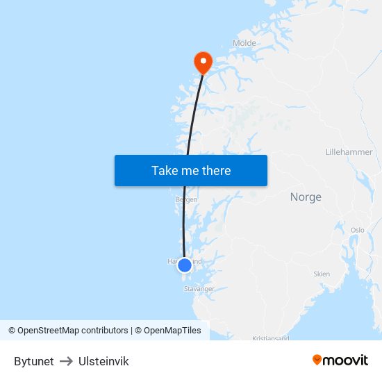 Bytunet to Ulsteinvik map