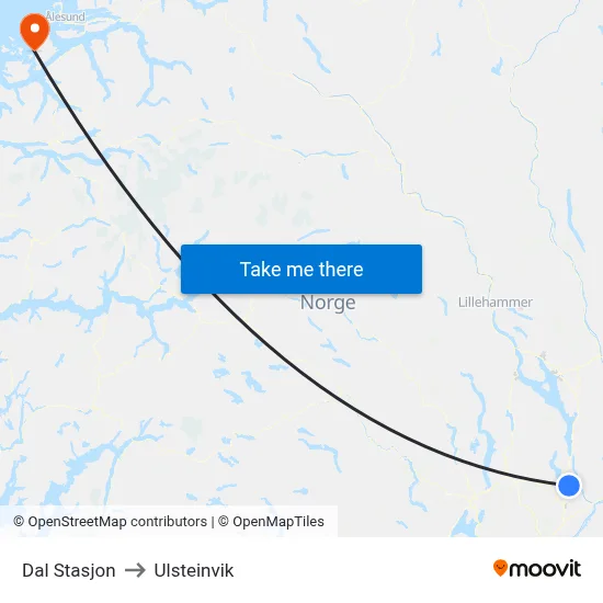 Dal Stasjon to Ulsteinvik map