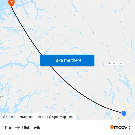Dam to Ulsteinvik map