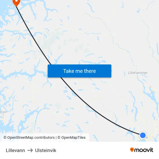 Lillevann to Ulsteinvik map