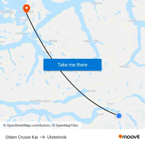 Olden Cruise Kai to Ulsteinvik map
