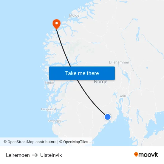 Leiremoen to Ulsteinvik map