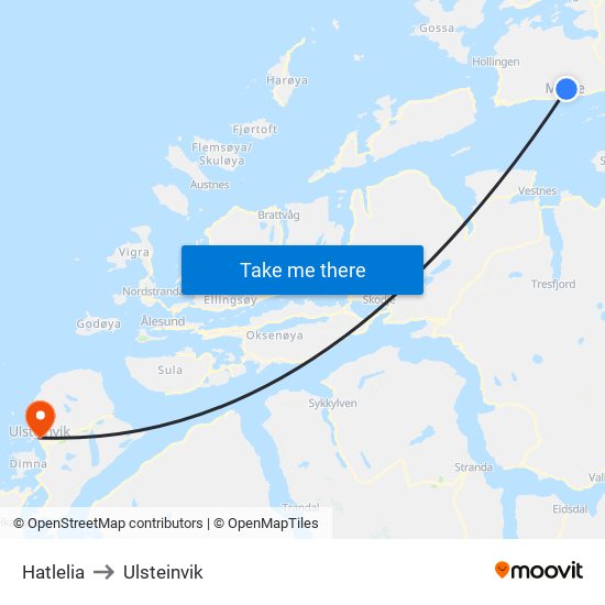 Hatlelia to Ulsteinvik map