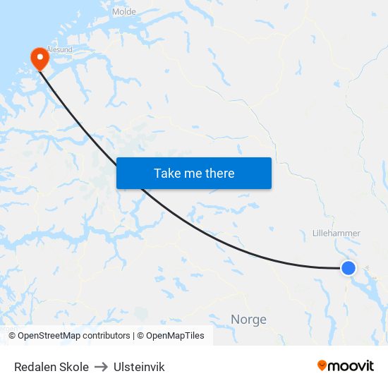 Redalen Skole Snertingdalsvegen to Ulsteinvik map