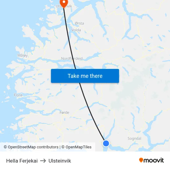 Hella Ferjekai to Ulsteinvik map