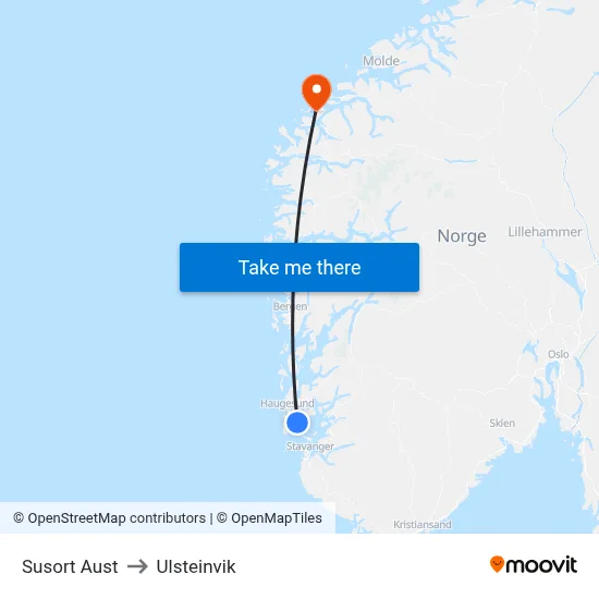 Susort Aust to Ulsteinvik map