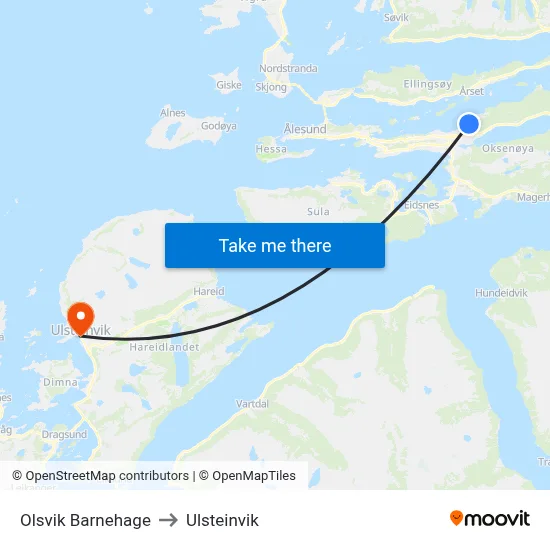 Olsvik Barnehage to Ulsteinvik map