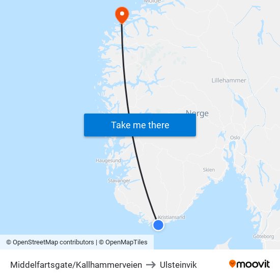 Middelfartsgate/Kallhammerveien to Ulsteinvik map