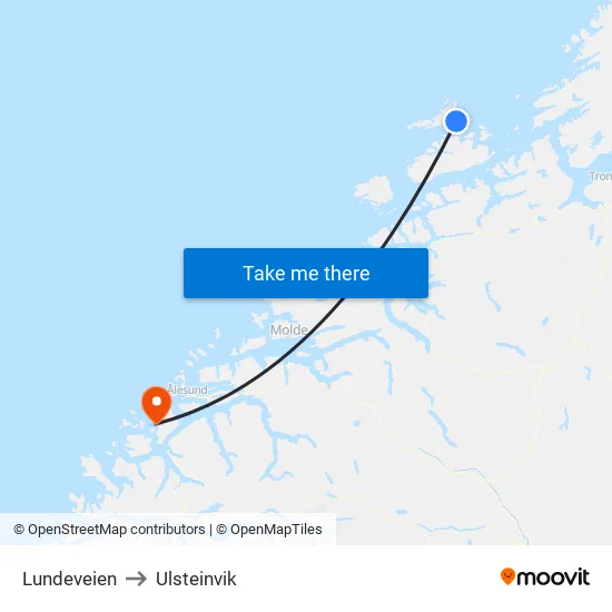 Lundeveien to Ulsteinvik map