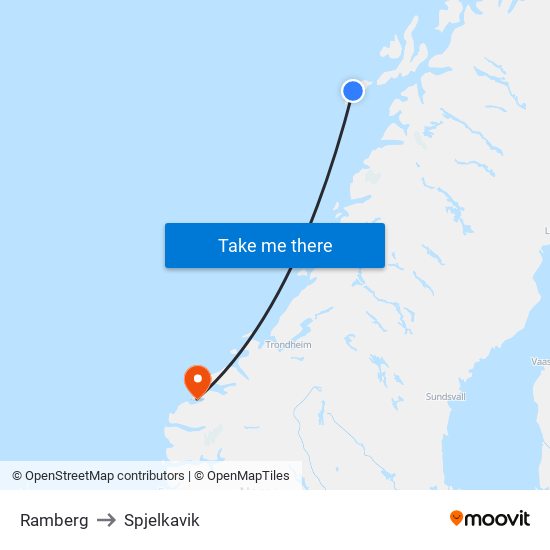 Ramberg to Spjelkavik map