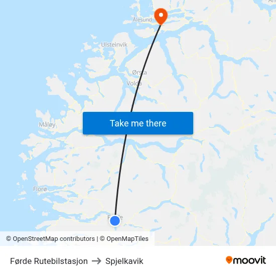 Førde Rutebilstasjon to Spjelkavik map