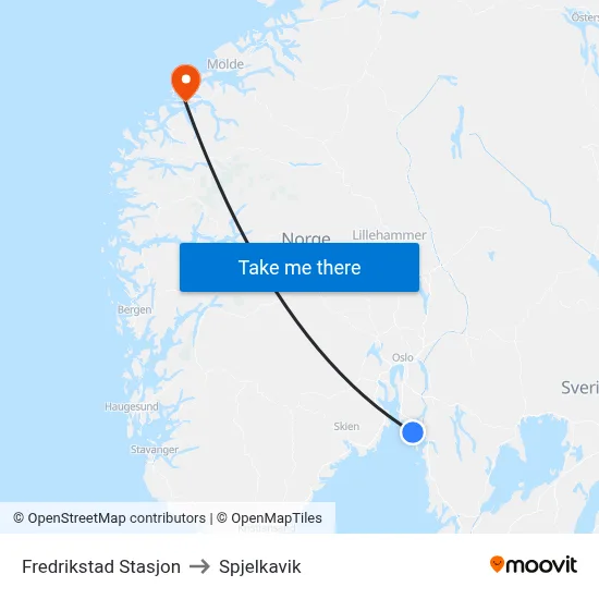 Fredrikstad Stasjon to Spjelkavik map