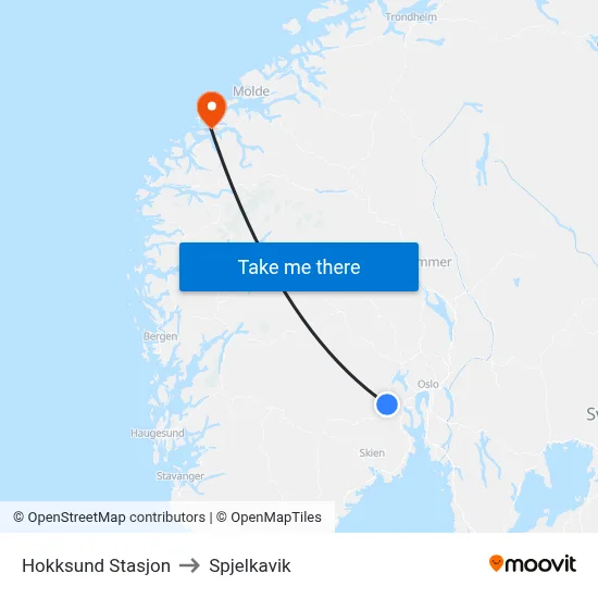 Hokksund Stasjon to Spjelkavik map