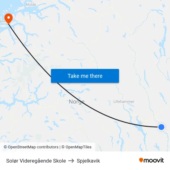 Solør Videregående Skole to Spjelkavik map