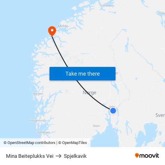 Mina Beiteplukks Vei to Spjelkavik map