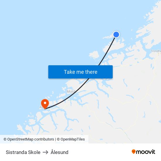 Sistranda Skole to Ålesund map