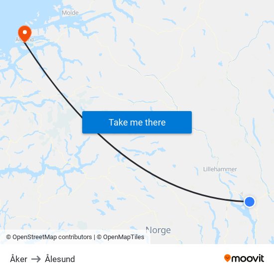 Åker to Ålesund map