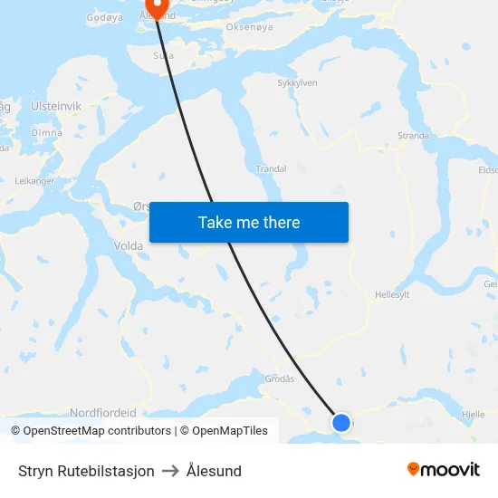 Stryn Rutebilstasjon to Ålesund map