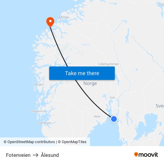 Fotenveien to Ålesund map