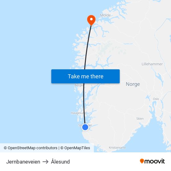Jernbaneveien to Ålesund map