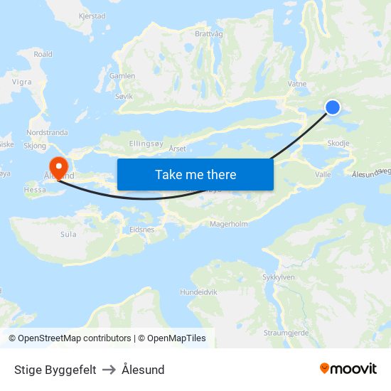 Stige Byggefelt to Ålesund map