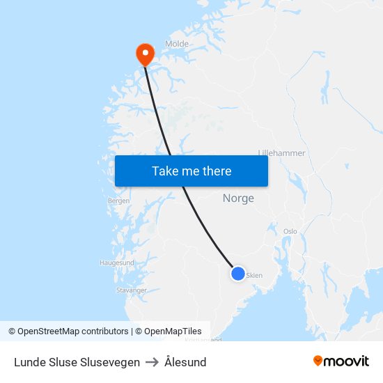 Lunde Sluse Slusevegen to Ålesund map