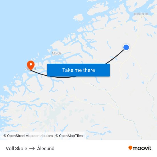 Voll Skole to Ålesund map