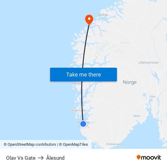 Olav Vs Gate to Ålesund map