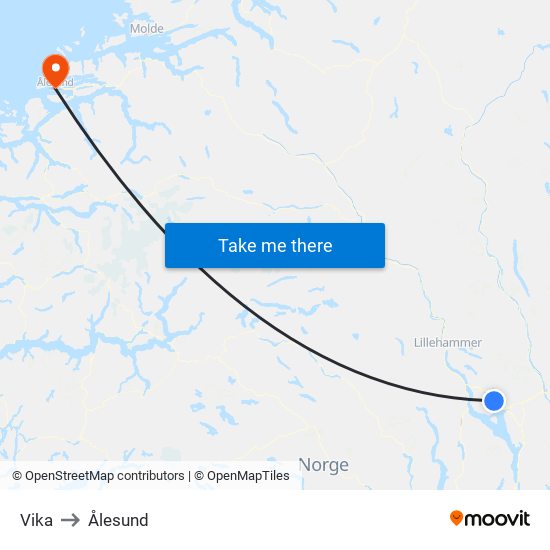 Vika to Ålesund map