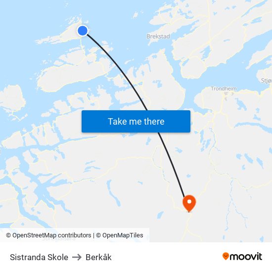 Sistranda Skole to Berkåk map