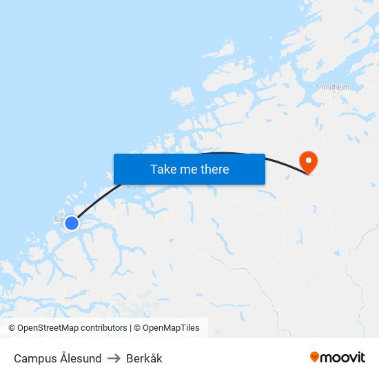 Campus Ålesund to Berkåk map