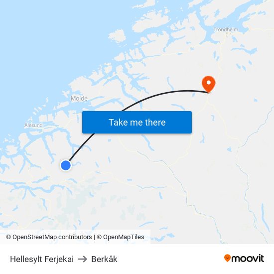 Hellesylt Ferjekai to Berkåk map