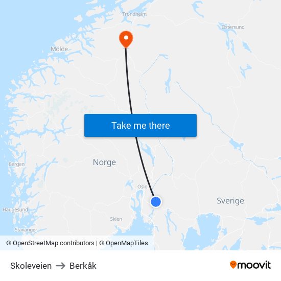 Skoleveien to Berkåk map
