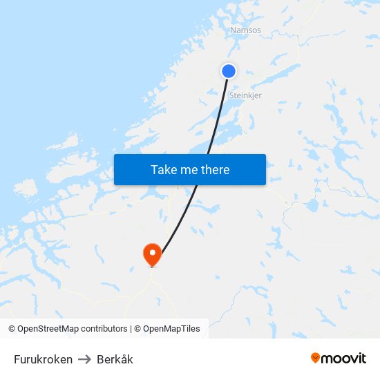 Furukroken to Berkåk map