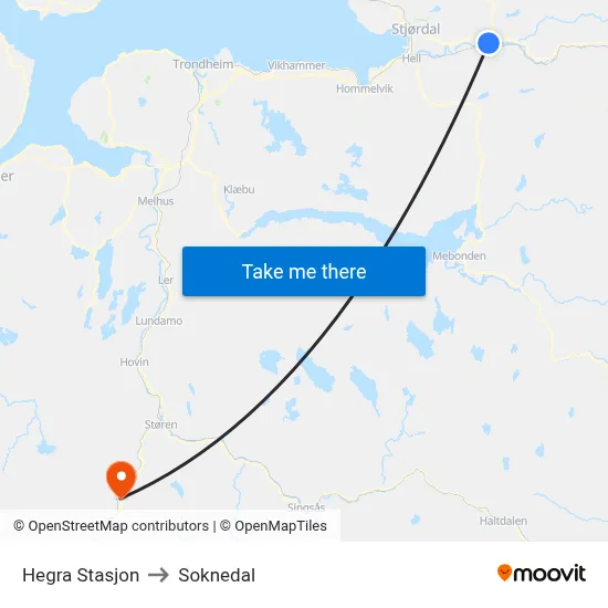 Hegra Stasjon to Soknedal map