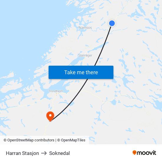 Harran Stasjon to Soknedal map