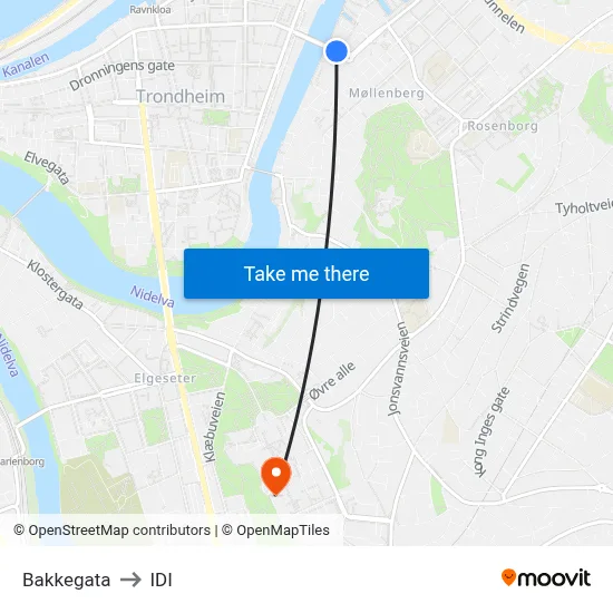 Bakkegata to IDI map