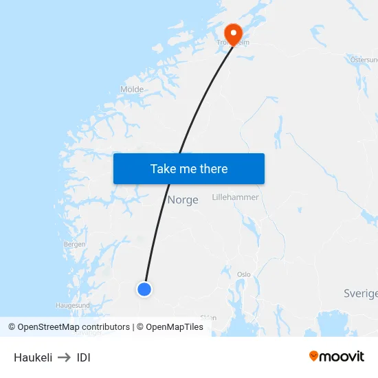 Haukeli to IDI map
