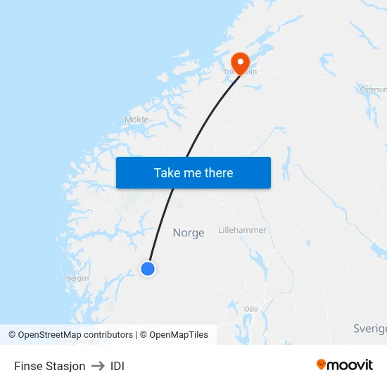 Finse Stasjon to IDI map