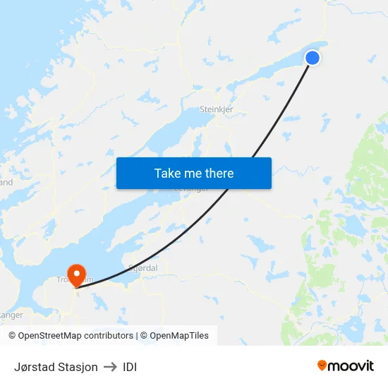 Jørstad Stasjon to IDI map