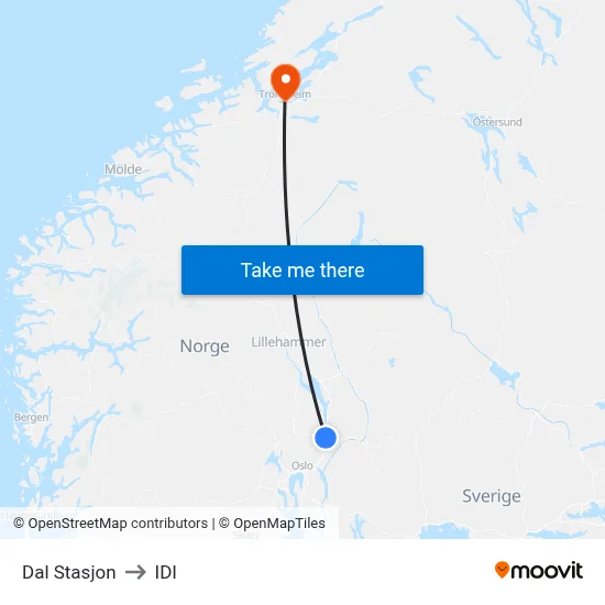 Dal Stasjon to IDI map